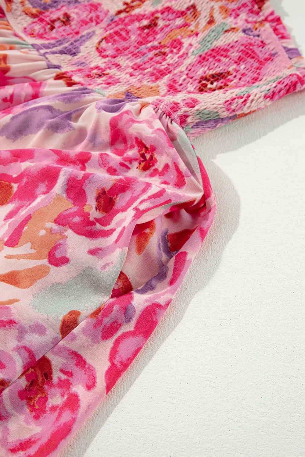 Floral Print Shirred One-Shoulder Maxi Dress | one shoulder maxi dress summer