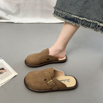 Suede Round Toe Slip-Ons