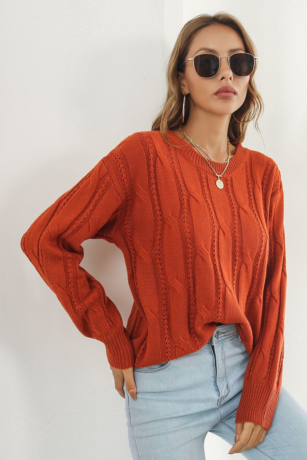 Round Neck Long Sleeve Sweater