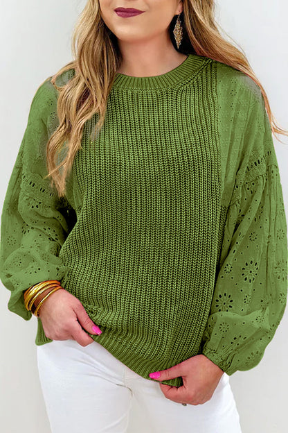 Eyelet Long Sleeve Sweater