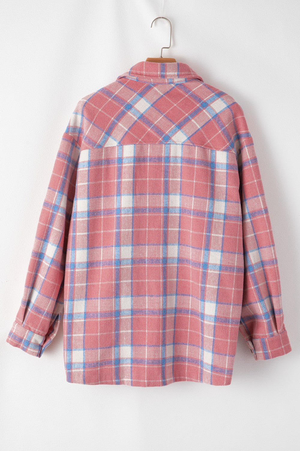 Plaid Button Up Long Sleeve Shacket