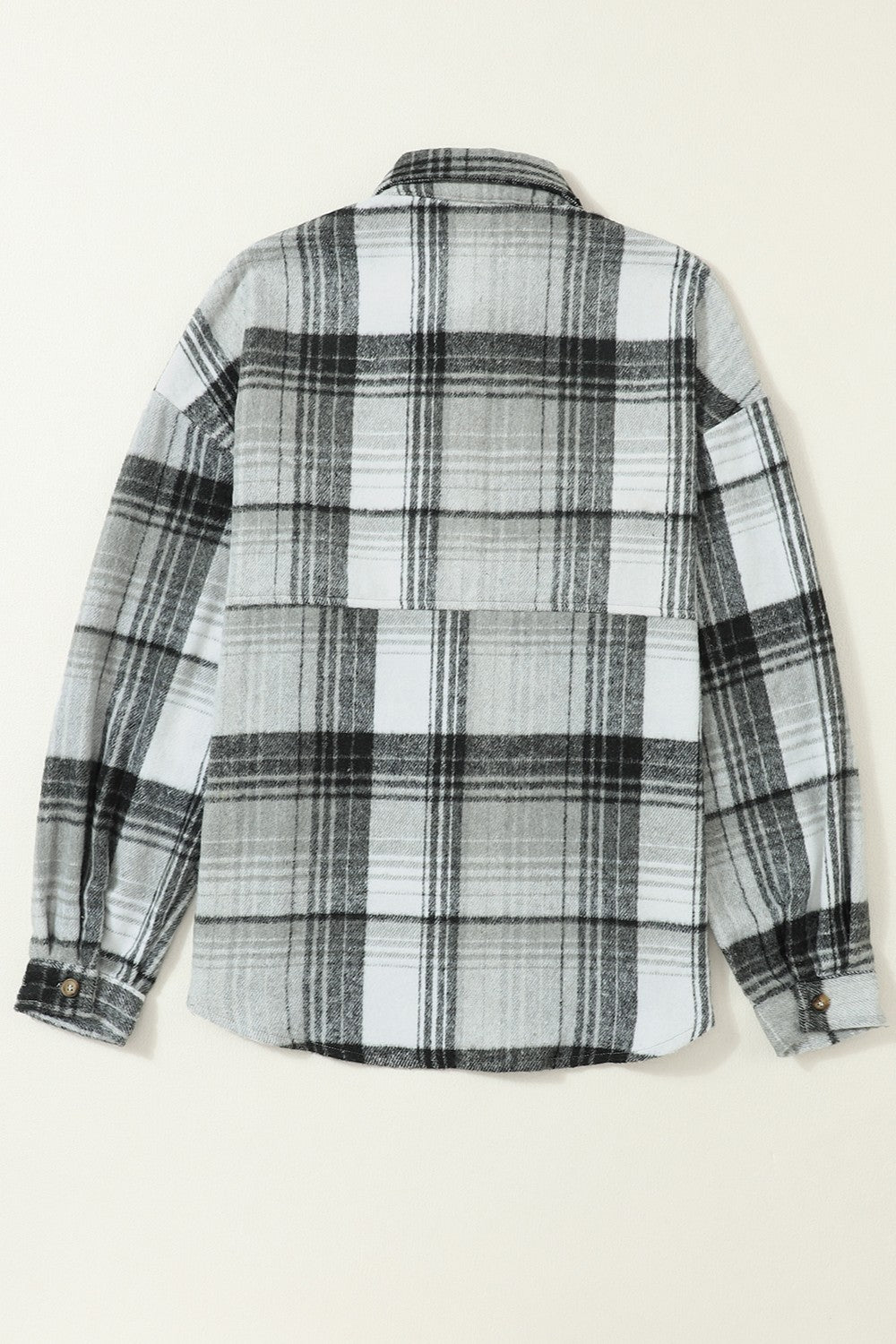 Double Take Plaid Dropped Shoulder Shacket