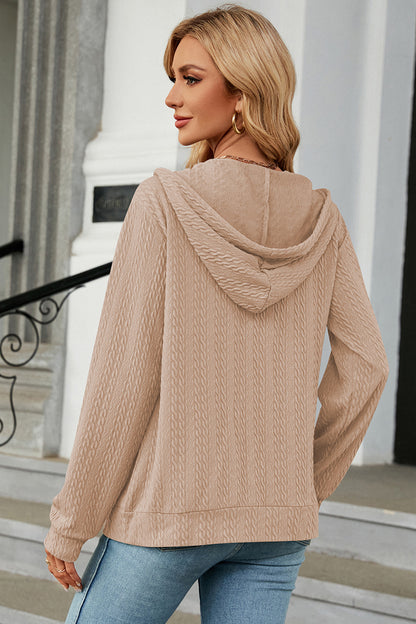 Drawstring_Zip_Up_Long_Sleeve_Hoodie | thin long sleeve hoodie​