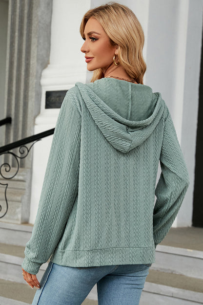 Drawstring_Zip_Up_Long_Sleeve_Hoodie | womens long sleeve hoodie​