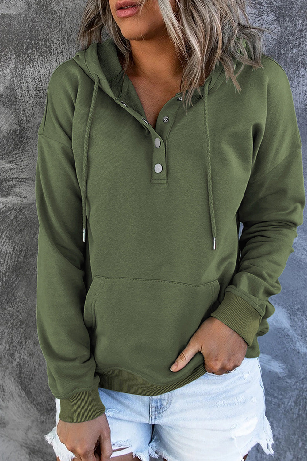 Dropped_Shoulder_Long_Sleeve_Hoodie_with_Pocket | long sleeve hoodie t shirt​