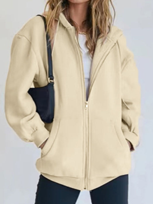 Zip-Up Drawstring Hoodie | drawstring hoodies​